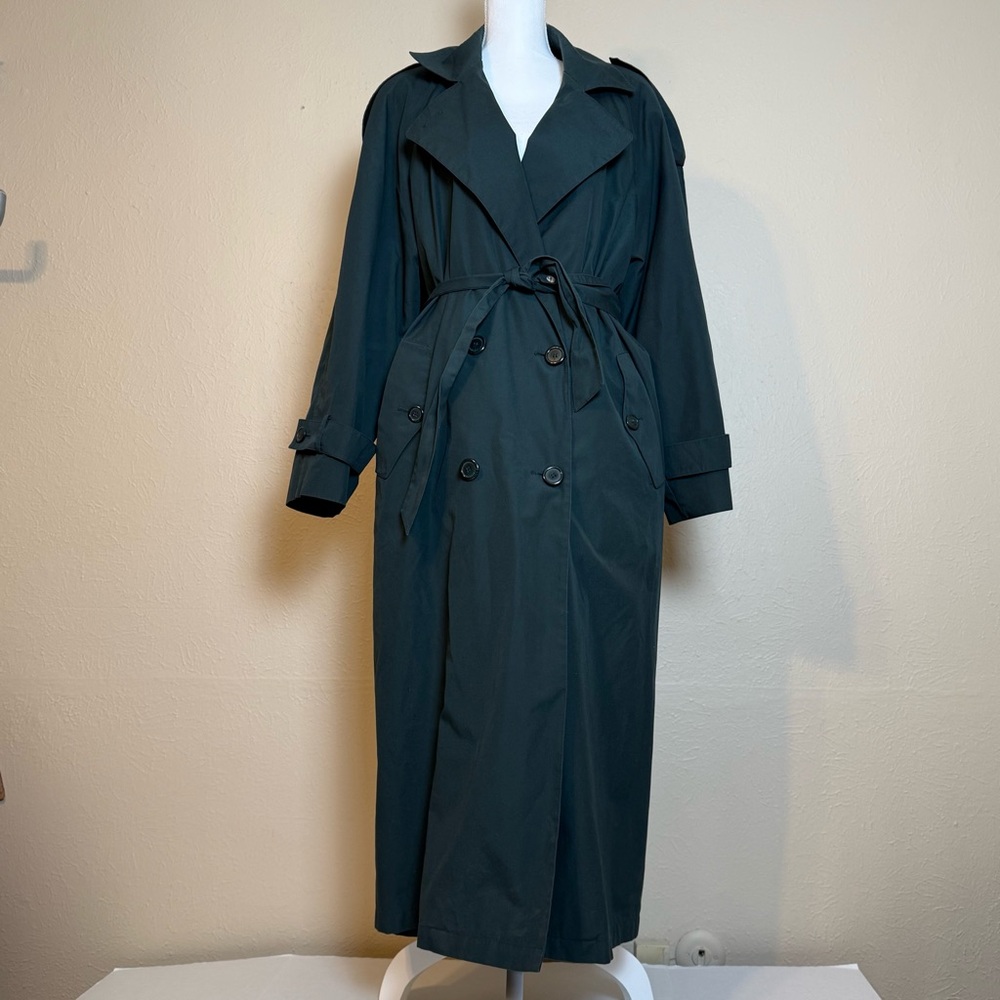 Vintage London Fog Womens Hunter Green ClassicTrench Coat